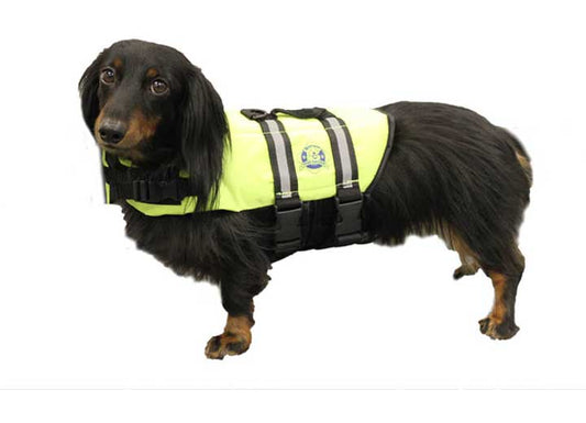 Fido Pet Products XS - Safety Neon Yellow Nylon Dog Life Jacket - Dog Flotation Devices