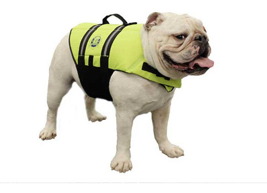 Fido Pet Products M - Safety Neon Yellow Nylon Dog Life Jacket - Dog Flotation Devices
