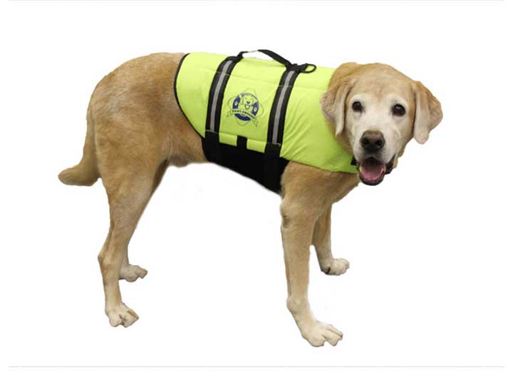 Fido Pet Products L - Safety Neon Yellow Nylon Dog Life Jacket - Dog Flotation Devices