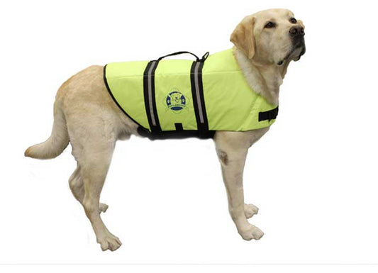Fido Pet Products XL - Safety Neon Yellow Nylon Dog Life Jacket - Dog Flotation Devices