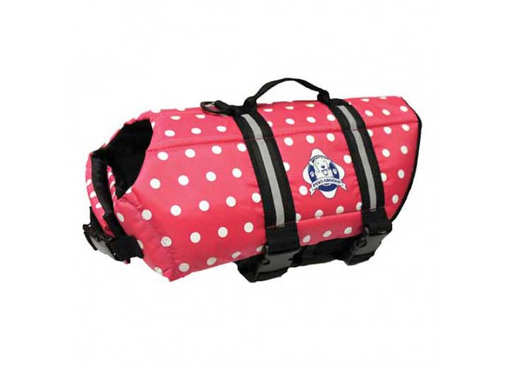 Fido Pet Products XS - Pink Polka Dot Nylon Dog Life Jacket - Dog Flotation Devices