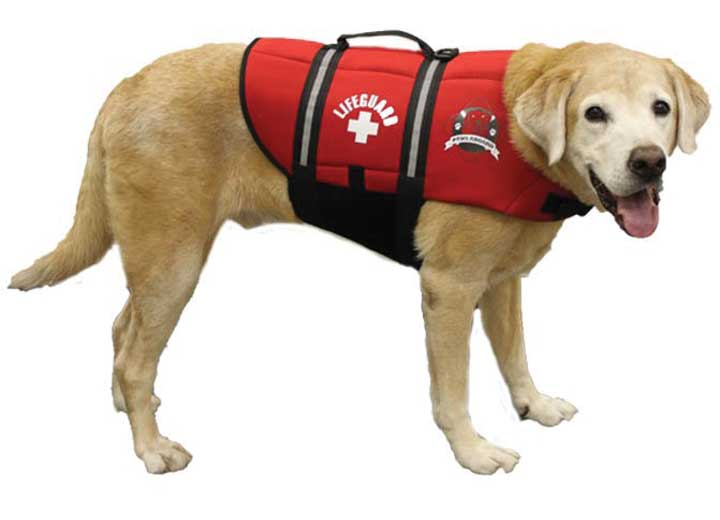 Fido Pet Products L - Red Lifeguard Neoprene Dog Life Jacket - Dog Flotation Devices