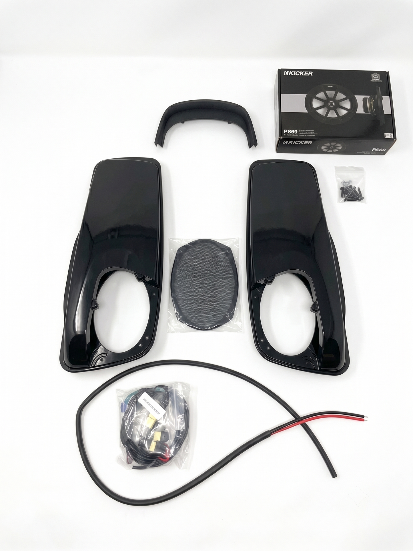 Kicker HDBL69VB Harley-Davidson Saddlebag Lid Audio Kit 2014-Present — Open Box | PS69 6x9 Speakers Included