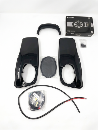 Kicker HDBL69VB Harley-Davidson Saddlebag Lid Audio Kit 2014-Present — Open Box | PS69 6x9 Speakers Included