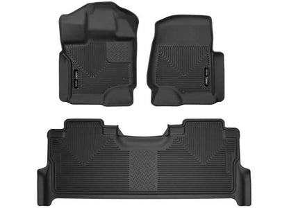 Husky Liner 17-23 F250/f350 Crew X-act Contour Series Black Front & 2ND Row Floor Liners - Floor Mats & Liners