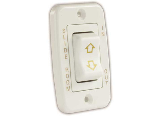 JR Products Low Profile Single Slide-out Switch, White - Rocker Switches