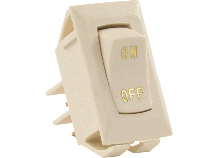 JR Products Labeled 12V On/off Switch, Ivory - Rocker Switches