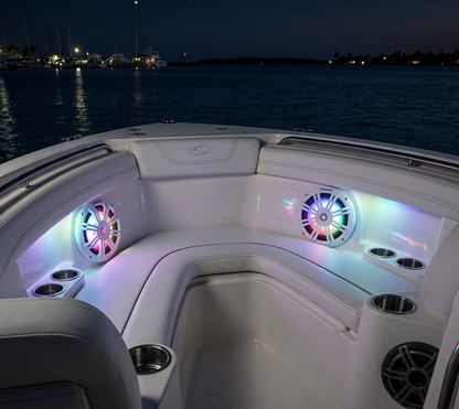 KICKER KM60 6.5" Marine Coaxial Speakers w/1/2" Tweeters - 4 OHM - White w/RGB LEDs [51KM604WL]