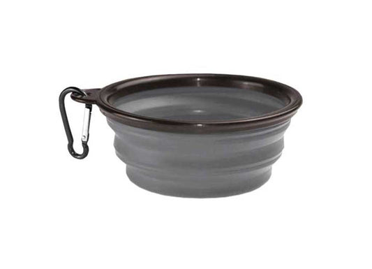Kuma Outdoor Gear Collapsible Silicone Bowl (1L) - Grey/black - Pet Food & Water Dishes