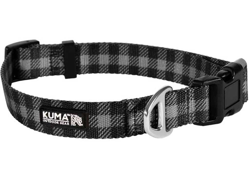 Kuma Outdoor Gear Lazy Bear Dog Collar - Medium - 14-20IN - Grey/black - Dog Collars