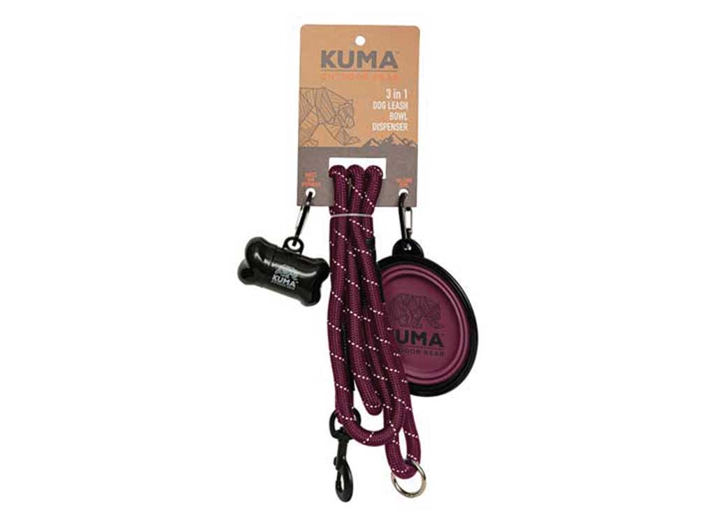 Kuma Outdoor Gear 3 IN 1 Dog Leash - Purple/grey - Dog Tie Out Cables, Leashes, & Stakes