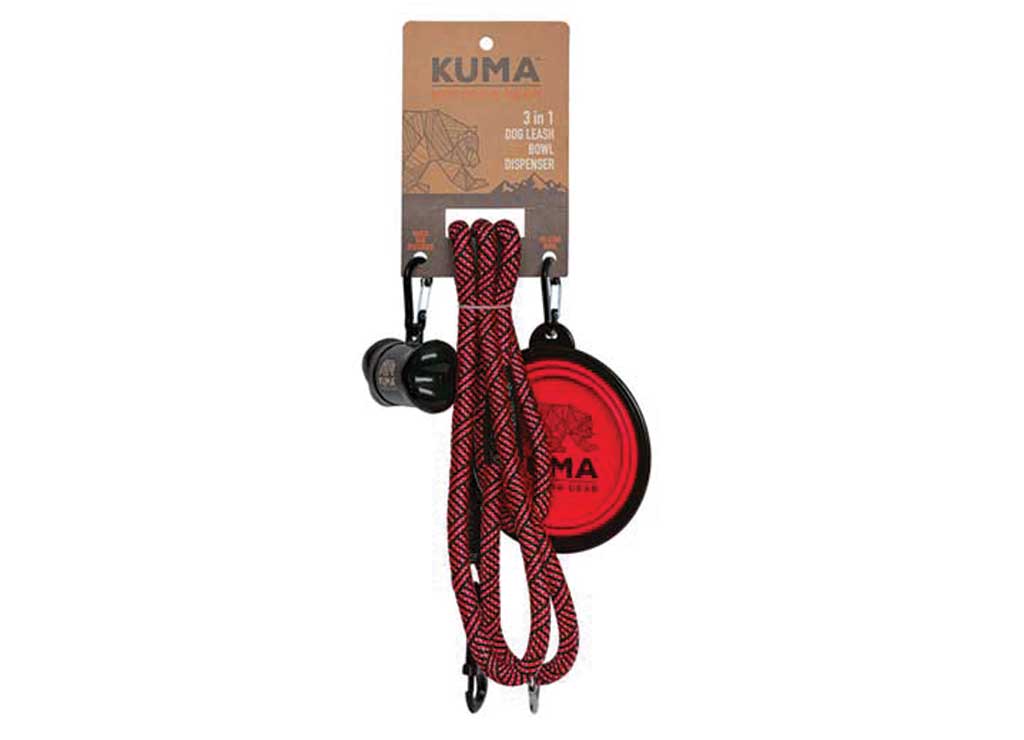 Kuma Outdoor Gear 3 IN 1 Dog Leash - Red/black - Dog Tie Out Cables, Leashes, & Stakes