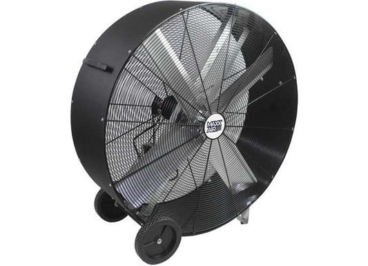 Maxx Air Fan 48IN 2 Fan Speeds Drum Fan IN Black With Wheels - Specialty Fans & Air Movers