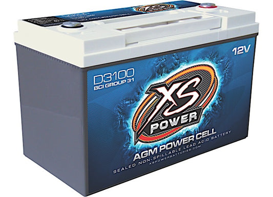 XS Power 12V Bci Group 31 Agm Battery, Max Amps 5,000A, Ca: 1360, Ah: 110, 4000W / 5000W - Auto Batteries