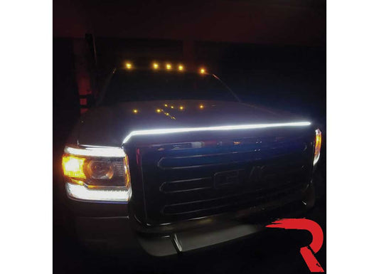 Recon Truck Accessories 70IN Length Drl Hood Light With Start UP Sequence Oled White - Daytime Running Lights & Eyebrows