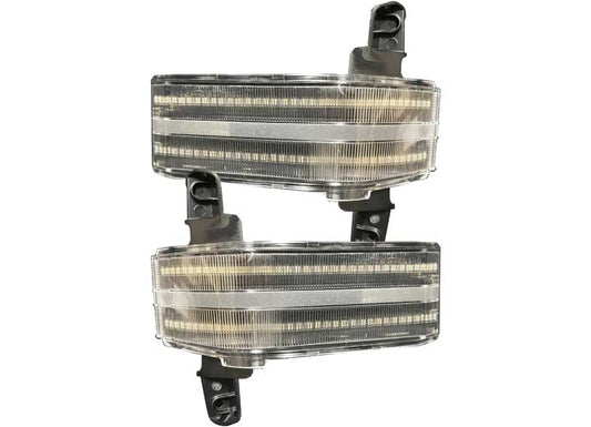 Recon Truck Accessories 14-19 Silverado/sierra Side Mirror Lenses W/ Scanning Clear Turn Signals Smoked Lens - Door Mirror Lights