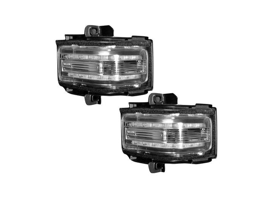 Recon Truck Accessories 17-25 F250/f350/f450/f550 Side Mirror Lenses(2 PC Set)w/white Led Rls/amber Flashing Led Tss - Door Mirror Lights