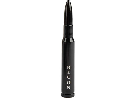 Recon Truck Accessories .50 Cal Bullet Shaped Extended Range Aluminum 8IN Shorty Antenna Black - Antennas