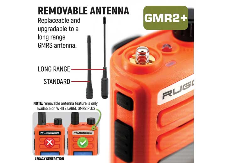 Rugged Radios Rugged Gmr2 Plus Gmrs/frs Handheld Radio-safety Orange - Handheld Radios