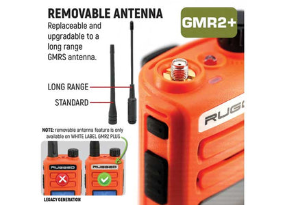 Rugged Radios Rugged Gmr2 Plus Gmrs/frs Handheld Radio-safety Orange - Handheld Radios
