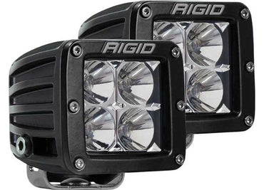 Rigid Industries D-series Pro Flood Surface Mount Black 2 Lights - Cube, Round, Rectangular, & Oval Lights