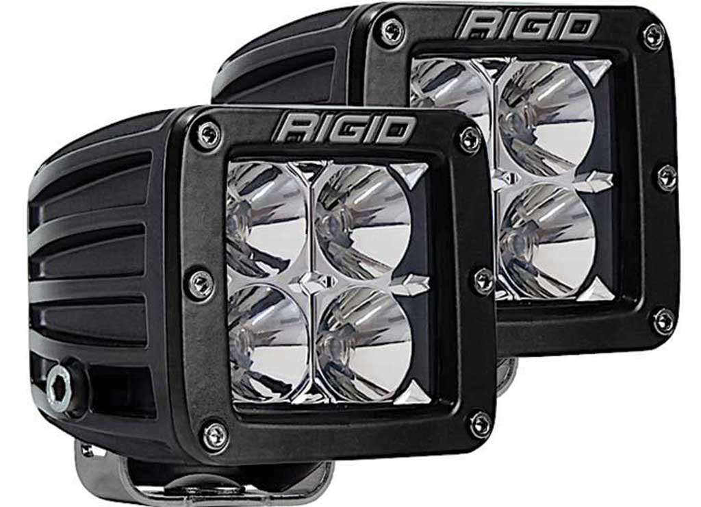 Rigid Industries D-series Pro Flood Surface Mount Black 2 Lights - Cube, Round, Rectangular, & Oval Lights