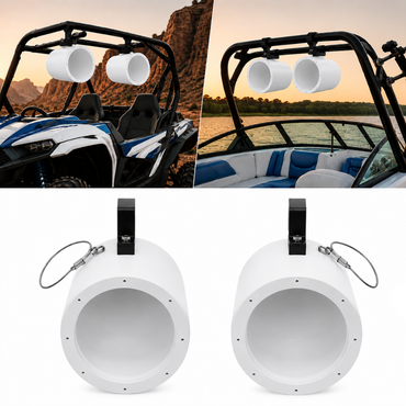 6.5” & 8” Marine Speaker Pods for Boats, Golf Carts, ATV & UTV | 360° Swivel Roll Bar Mounts - RockPods
