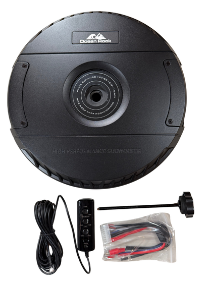 Ocean Rock BassWheel 1200W Peak/200W RMS 11" Active Spare Tire Subwoofer - Hidden Bass System Spare Wheel Sub