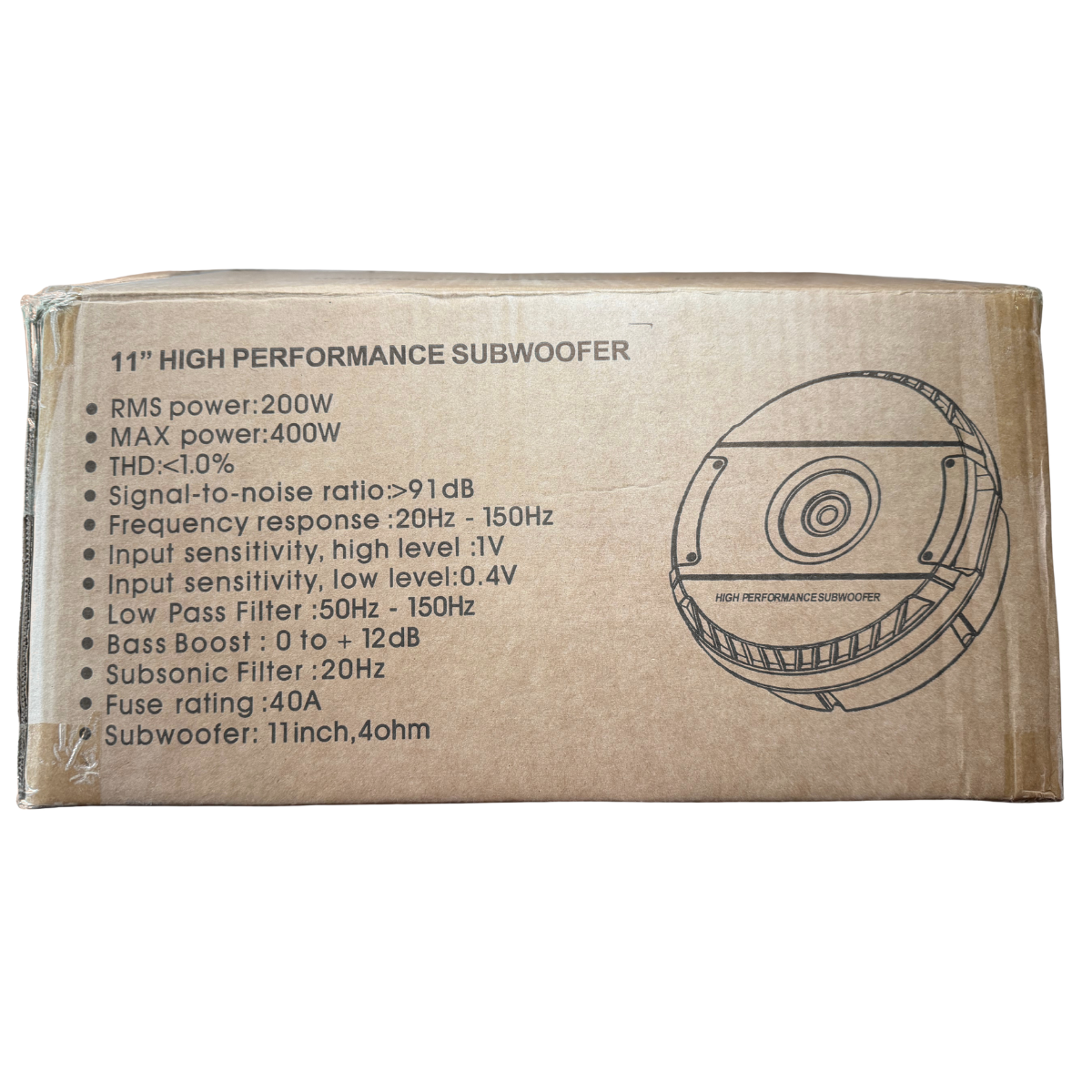 Ocean Rock BassWheel 1200W Peak/200W RMS 11" Active Spare Tire Subwoofer - Hidden Bass System Spare Wheel Sub