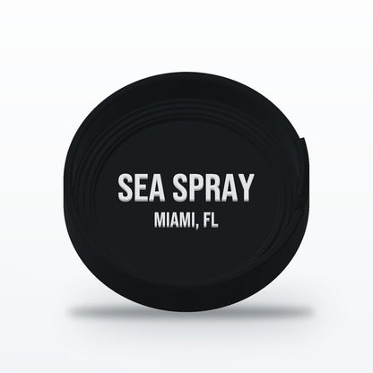 Personalized boat name cup holder coaster in matte black TPU rubber