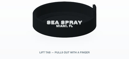 Side view showing the lift tab that rises above the rim